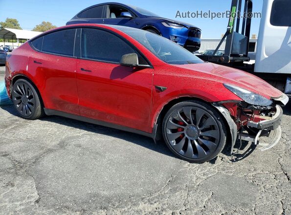 7SAYGDEF1PF977276 2023 TESLA MODEL Red Передня права чверть