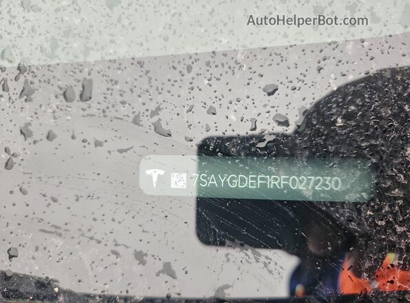 7SAYGDEF1RF027230 2024 TESLA MODEL Синий Вид наклейки с VIN-кодом