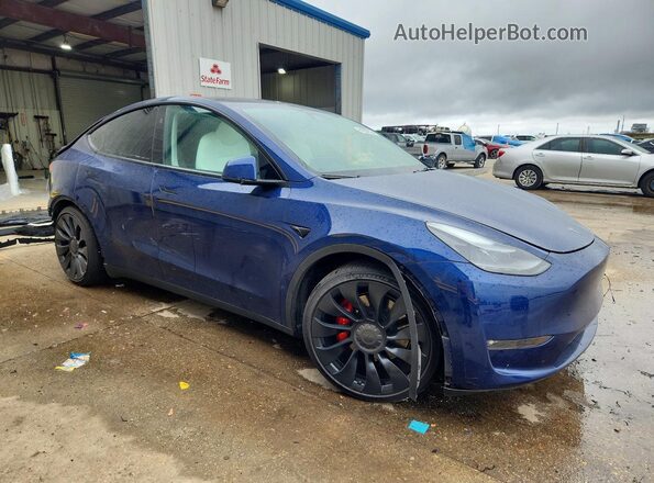 7SAYGDEF1RF027230 2024 TESLA MODEL Синий Передняя правая четверть