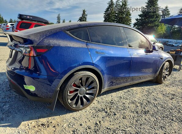 7SAYGDEF2NF381557 2022 TESLA MODEL Blue Rear right