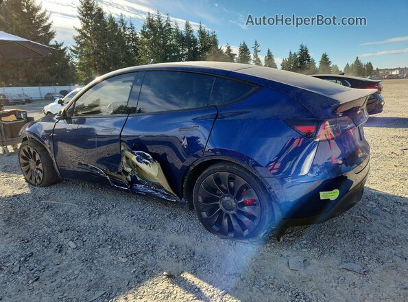 7SAYGDEF2NF381557 2022 TESLA MODEL Blue Rear left