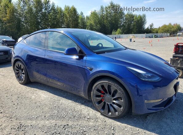 7SAYGDEF2PF646707 2023 TESLA MODEL Синий Передняя правая четверть