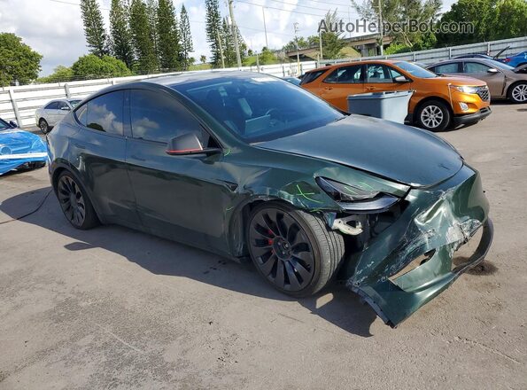 7SAYGDEF7NF536619 2022 TESLA MODEL Зеленый Передняя правая четверть