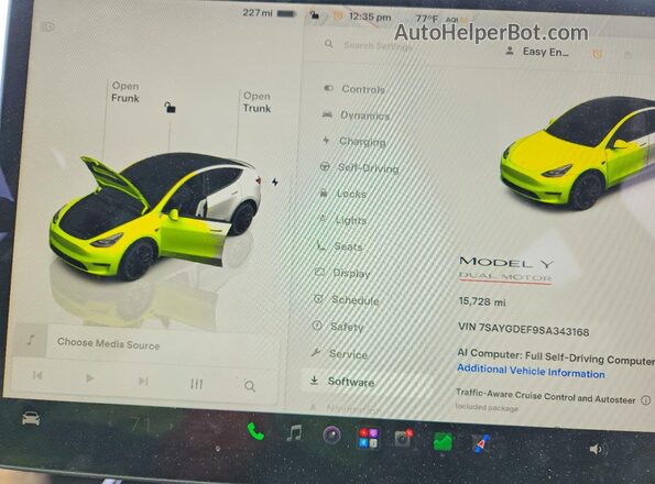7SAYGDEF9SA343168 2025 TESLA MODEL Белый Вид щитка приборов
