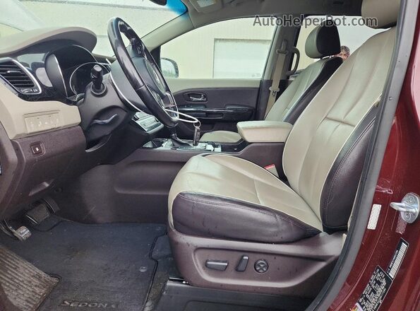 KNDME5C14G6117284 2016 KIA SEDONA Red Вид панелі приладів