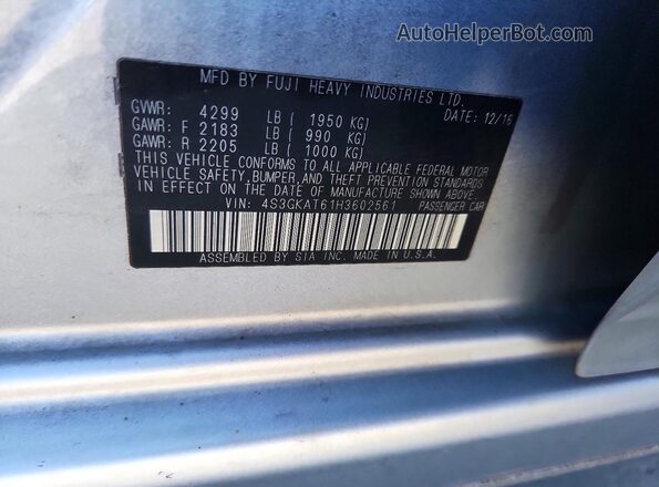 4S3GKAT61H3602561 2017 SUBARU IMPREZA Silver VIN կոդի պիտակի տեսք