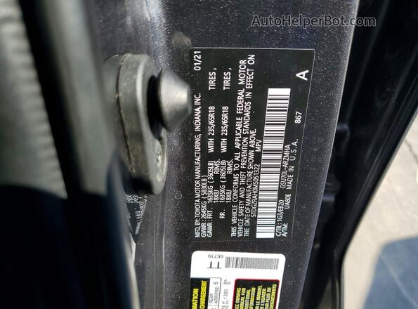 5TDGZRAH0MS051322 2021 TOYOTA HIGHLANDER Gray Սալոնի 360 աստիճան տեսք
