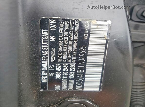 WDD5J4HB1LN069695 2020 MERCEDES-BENZ CLA-CLASS Black Widok naklejki z numerem VIN