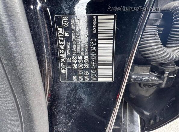 WDDSJ4EBXKN704550 2019 MERCEDES-BENZ CLA-CLASS Black VIN კოდის სტიკერის ხედი