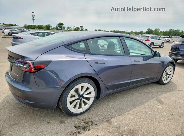 5YJ3E1EB0MF975071 2021 TESLA MODEL Серый Передняя правая четверть