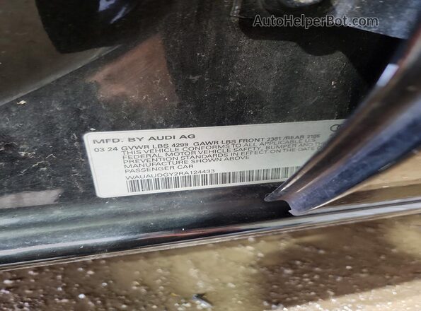 WAUAUDGY2RA124433 2024 AUDI A3 Black Vista de la etiqueta del VIN
