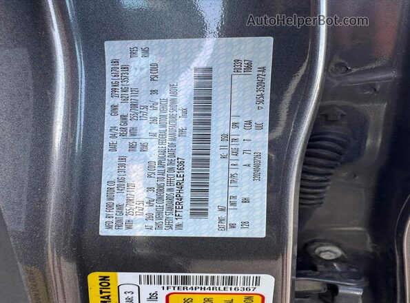 1FTER4PH4RLE16367 2024 FORD RANGER Charcoal Rear interior view