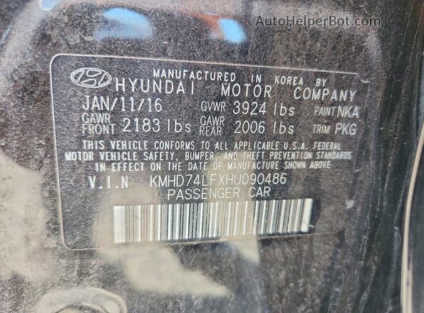 KMHD74LFXHU090486 2017 HYUNDAI ELANTRA Black Панорамний вид салону 360°