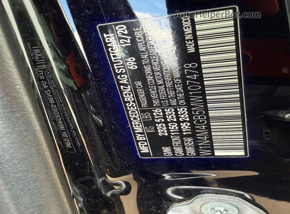 W1N4M4GB5MW107478 2021 MERCEDES-BENZ GLB-CLASS Black Widok wnętrza z tyłu