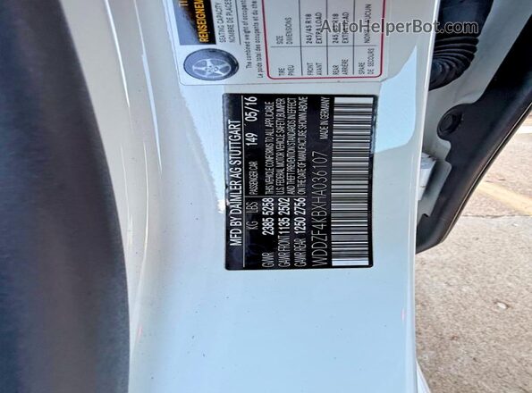 WDDZF4KBXHA036107 2017 MERCEDES-BENZ E-CLASS White Rear interior view