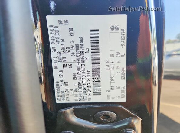 1FTEW1EP8GKD95611 2016 FORD F150 Черный Вид наклейки с VIN-кодом