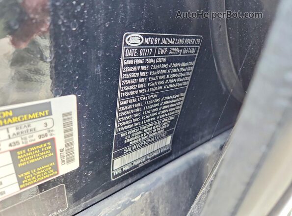 SALWV2FV2HA137742 2017 LAND ROVER RANGE Black Սալոնի 360 աստիճան տեսք