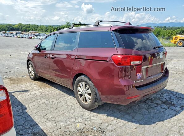 KNDMB5C11G6179217 2016 KIA SEDONA Темно-бордовый Задняя правая четверть