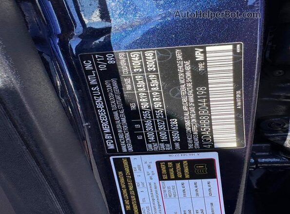 4JGDA5HB8JB044198 2018 MERCEDES-BENZ GLE Blue Widok wnętrza 360 stopni