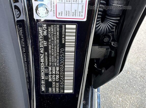 W1K6G6KB9RA302570 2024 MERCEDES-BENZ S Черный Вид задней части салона