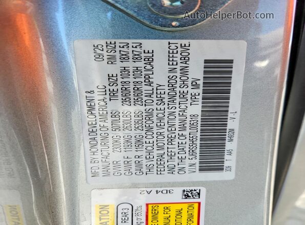 5J6RS5H55TL005318 2026 HONDA CR-V Silver 