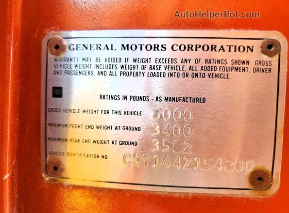 CKY144Z154280 1974 CHEVROLET K10 Оранжевый Вид подкапотного пространства