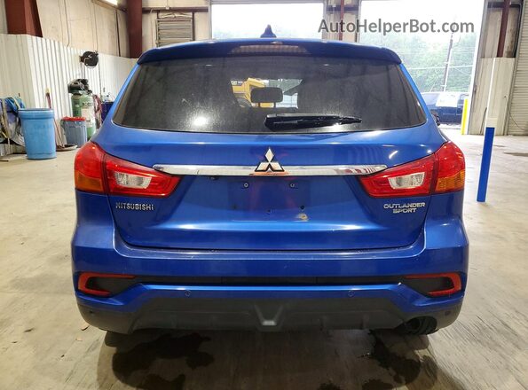 JA4AP3AU2JU016840 2018 MITSUBISHI OUTLANDER Blue Rear view
