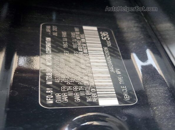 JA4ASVAA9NZ028296 2022 MITSUBISHI ECLIPSE Black VIN კოდის სტიკერის ხედი