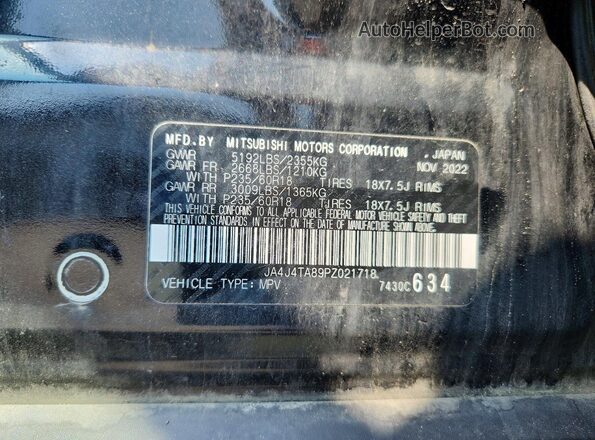 JA4J4TA89PZ021718 2023 MITSUBISHI OUTLANDER Black VIN կոդի պիտակի տեսք