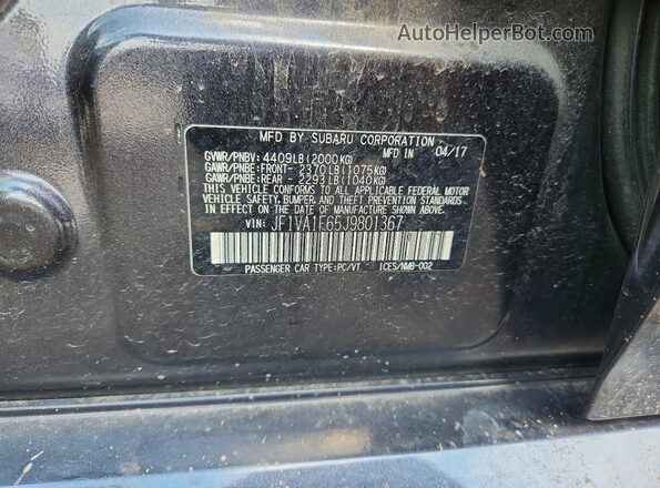 JF1VA1F65J9801367 2018 SUBARU WRX Black Вид наклейки з VIN-кодом