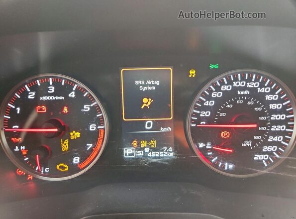 JF1VBAN60N8015535 2022 SUBARU WRX Black Widok zestawu wskaźników