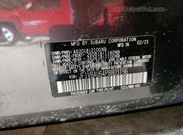 JF1VBAU64P8803156 2023 SUBARU WRX Gray Widok komory silnika
