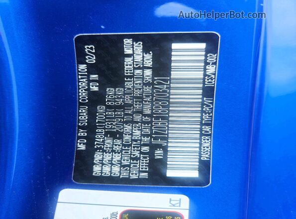 JF1ZDBF18P8703421 2023 SUBARU BRZ Blue Engine compartment view