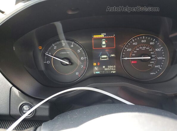 JF2GTABC1K8265373 2019 SUBARU CROSSTREK Black Widok zestawu wskaźników