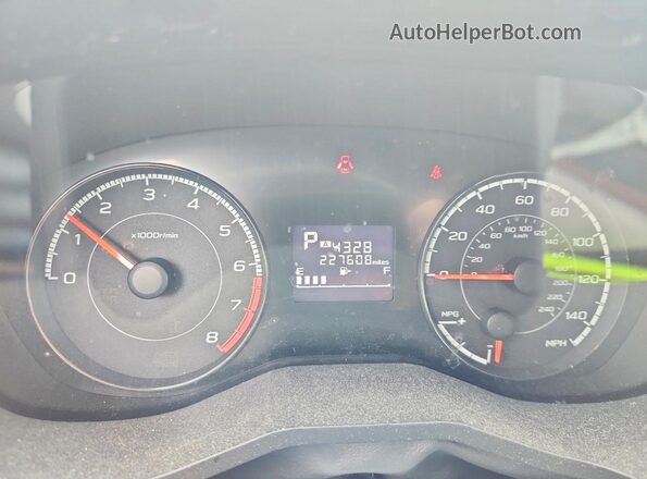 JF2GTADCXK8277762 2019 SUBARU CROSSTREK Black Widok zestawu wskaźników