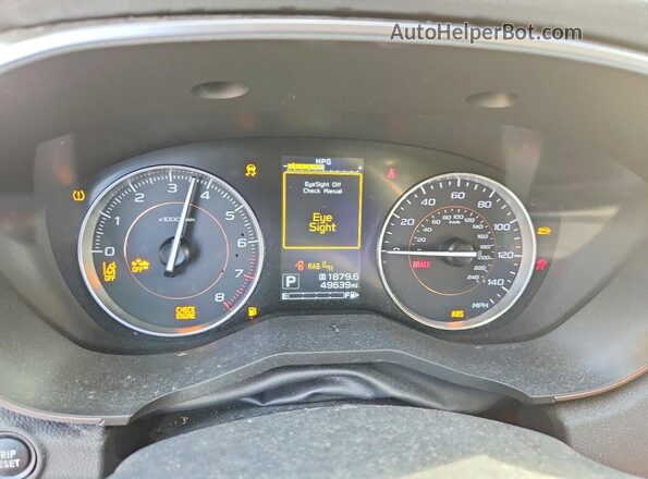 JF2GTAMC2K8252533 2019 SUBARU CROSSTREK Black Widok zestawu wskaźników