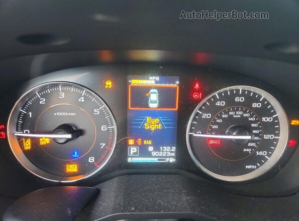 JF2GTAMC7KH313777 2019 SUBARU CROSSTREK Silver Սարքավորումների վահանակի տեսք