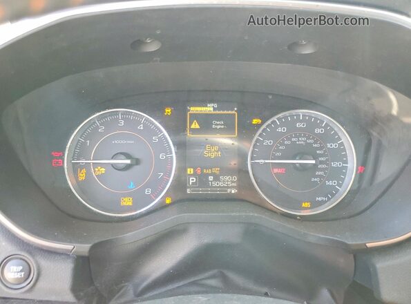 JF2GTAMCXJ8252309 2018 SUBARU CROSSTREK Gray Widok zestawu wskaźników