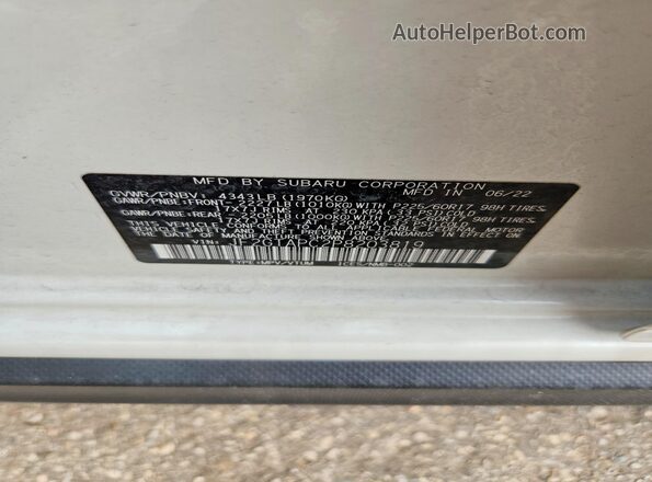 JF2GTAPC2P8203819 2023 SUBARU CROSSTREK White VIN sticker view