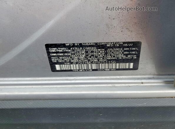 JF2GTHMC4PH251156 2023 SUBARU CROSSTREK Silver VIN sticker view