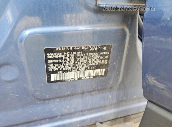 JF2SJAHC3GH492191 2016 SUBARU FORESTER Blue Widok naklejki z numerem VIN