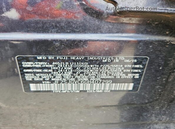 JF2SJGVC6GH407299 2016 SUBARU FORESTER Gray 360 interior view