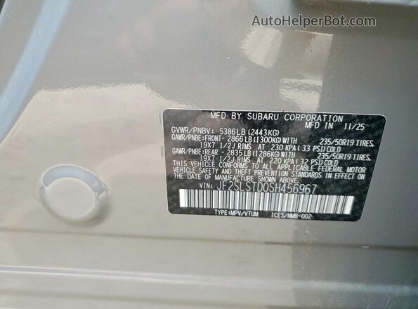 JF2SLSTD0SH456967 2025 SUBARU FORESTER Gray VIN კოდის სტიკერის ხედი