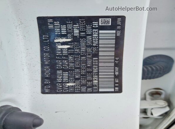 JHMCR6F79HC013378 2017 HONDA ACCORD White Շարժիչի բաժամունքի տեսք