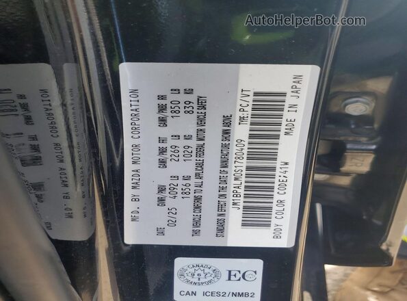 JM1BPALM0S1780409 2025 MAZDA 3 Black Vista de la etiqueta del VIN