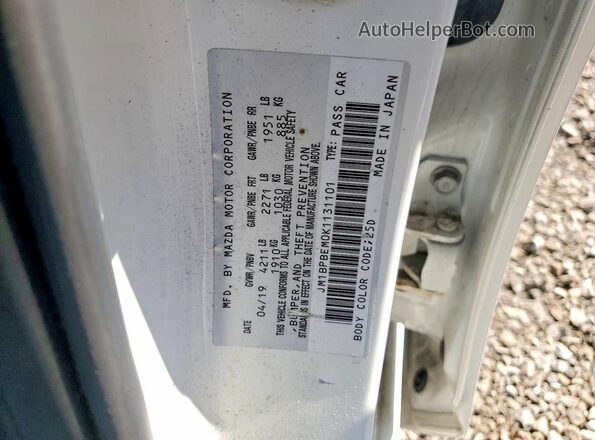 JM1BPBEM0K1131101 2019 MAZDA 3 Белый Вид наклейки с VIN-кодом