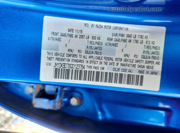 JM1DKBD78G0123764 2016 MAZDA CX-3 Blue Vista del compartimento del motor