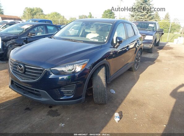 JM3KE4DY6G0612917 2016 MAZDA CX-5 Dark Blue Առջևի ձախ երեք քառորդ տեսարան