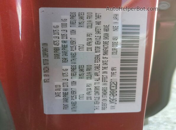 JM3KFABM8M0302811 2021 MAZDA CX-5 Red Widok naklejki z numerem VIN