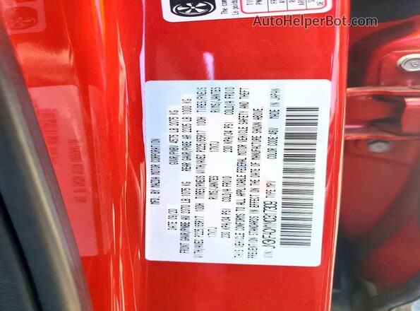 JM3KFACM1M0317309 2021 MAZDA CX-5 Красный Вид наклейки с VIN-кодом